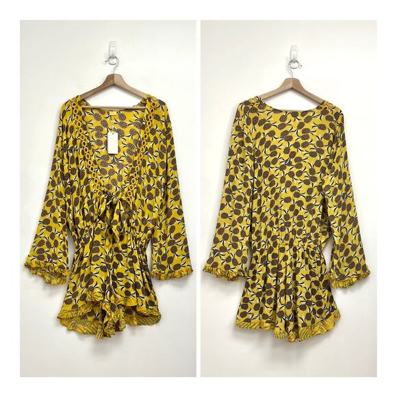 Agua Bendita Larissa Sunny Spring Romper Tropical Resort Swim Cover-Up - Large - Picture 16 of 16